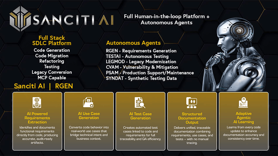 Sanciti AI Revolutionizes Software Lifecycle with RGEN: The Autonomous Agent for Requirements Extraction and Reverse Engineering